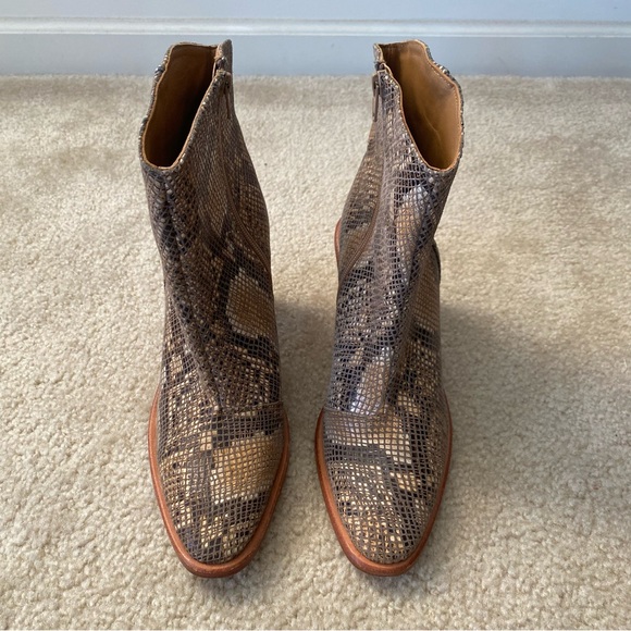 Free People Snakeskin Barclay Heeled Boots - Picture 4 of 8